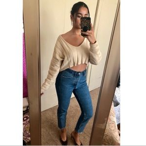 Tan cropped sweater
